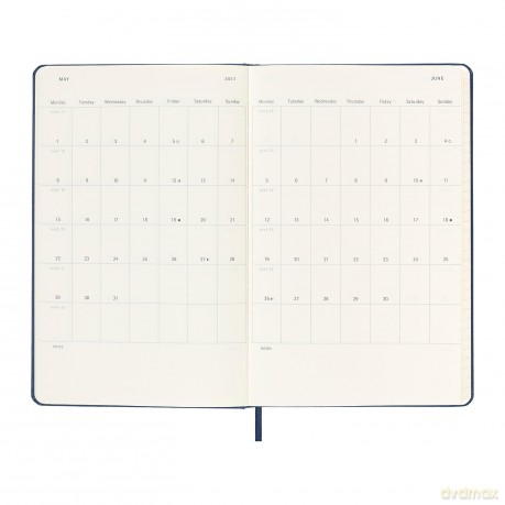Moleskine - 18-Month Weekly Planner/Diary, Weekly Planner 2022/2023, Weekly Notebook with Hard Cover and Elastic Closure, Size Large 13 x 21 cm, Colour Sapphire Blue - Moleskine [KSIĄŻKA]
