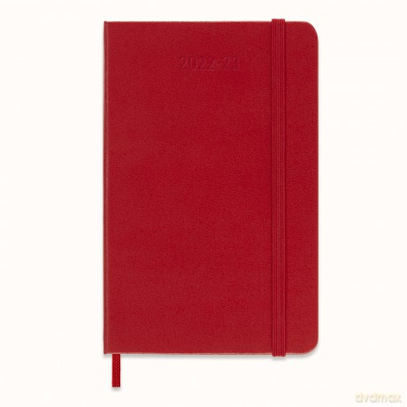 Moleskine - 18-Month Weekly Planner/Diary, Weekly Planner 2022/2023, Weekly Notebook with Hard Cover and Elastic Closure, Size Pocket 9 x 14 cm, Colour Scarlet Red - Moleskine [KSIĄŻKA]