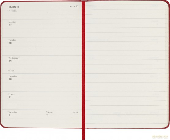 Moleskine - 18-Month Weekly Planner/Diary, Weekly Planner 2022/2023, Weekly Notebook with Hard Cover and Elastic Closure, Size Pocket 9 x 14 cm, Colour Scarlet Red - Moleskine [KSIĄŻKA]