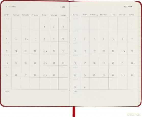 Moleskine - 18-Month Weekly Planner/Diary, Weekly Planner 2022/2023, Weekly Notebook with Hard Cover and Elastic Closure, Size Pocket 9 x 14 cm, Colour Scarlet Red - Moleskine [KSIĄŻKA]