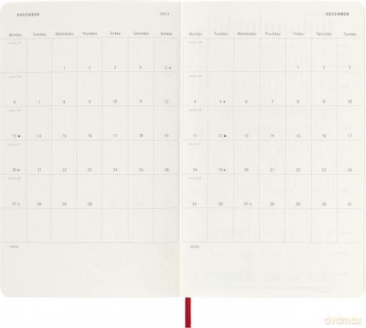 Moleskine - 18-Month Weekly Planner/Diary, Weekly Planner 2022/2023, Weekly Notebook with Soft Cover and Elastic Closure, Size Large 13 x 21 cm, Colour Scarlet Red - Moleskine [KSIĄŻKA]