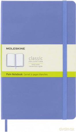 Moleskine - Classic Notebook, Plain Notebook, Hard Cover and Elastic Closure, Size Large 13 x 21 cm, Colour Hydrangea Blue, 240 Pages [KSIĄŻKA]