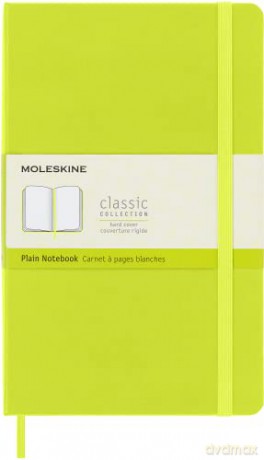 Moleskine - Classic Notebook, Plain Notebook, Hard Cover and Elastic Closure, Size Large 13 x 21 cm, Colour Lemon Green, 240 Pages [KSIĄŻKA]