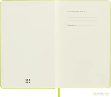 Moleskine - Classic Notebook, Plain Notebook, Hard Cover and Elastic Closure, Size Large 13 x 21 cm, Colour Lemon Green, 240 Pages [KSIĄŻKA]