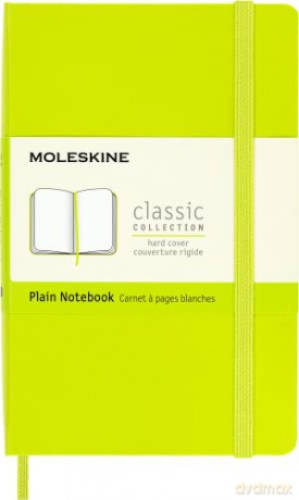 Moleskine - Classic Notebook, Plain Notebook, Hard Cover and Elastic Closure, Size Pocket 9 x 14 cm, Colour Lemon Green, 192 Pages [KSIĄŻKA]