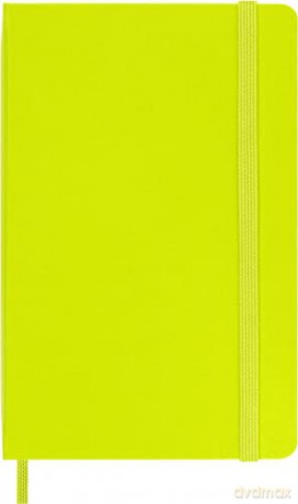 Moleskine - Classic Notebook, Plain Notebook, Hard Cover and Elastic Closure, Size Pocket 9 x 14 cm, Colour Lemon Green, 192 Pages [KSIĄŻKA]