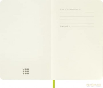 Moleskine - Classic Notebook, Plain Notebook, Soft Cover and Elastic Closure, Size Pocket 9 x 14 cm, Colour Lemon Green, 192 Pages [KSIĄŻKA]