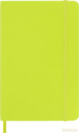 Moleskine - Classic Notebook, Plain Notebook, Soft Cover and Elastic Closure, Size Pocket 9 x 14 cm, Colour Lemon Green, 192 Pages [KSIĄŻKA]