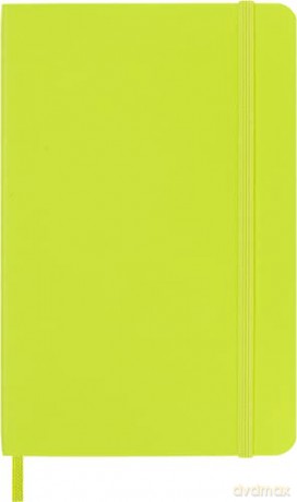 Moleskine - Classic Notebook, Ruled Notebook, Soft Cover and Elastic Closure, Size Pocket 9 x 14 cm, Colour Lemon Green, 192 Pages [KSIĄŻKA]