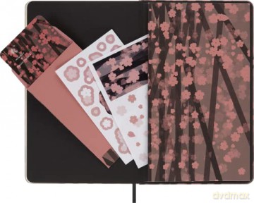 Moleskine - Limited Edition Notebook, Sakura Notebook with Themed Graphics, Plain Layout and Fabric Hard Cover, Size Large 13x21 cm, 240 pages [KSIĄŻKA]