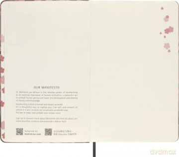 Moleskine - Limited Edition Notebook, Sakura Notebook with Themed Graphics, Plain Layout and Fabric Hard Cover, Size Large 13x21 cm, 240 pages [KSIĄŻKA]