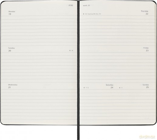 Moleskine - Weekly Horizontal Planner/Diary, Pocket Planner 18-Months 2022/2023, Weekly Planner with Hard Cover and Elastic Closure, Size Large 13 x 21 cm, Colour Black - Moleskine [KSIĄŻKA]
