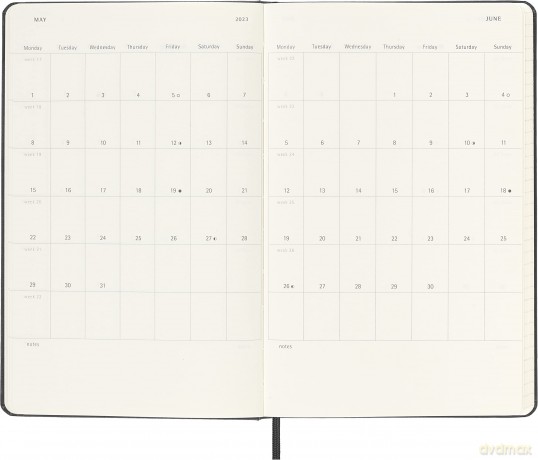 Moleskine - Weekly Horizontal Planner/Diary, Pocket Planner 18-Months 2022/2023, Weekly Planner with Hard Cover and Elastic Closure, Size Large 13 x 21 cm, Colour Black - Moleskine [KSIĄŻKA]