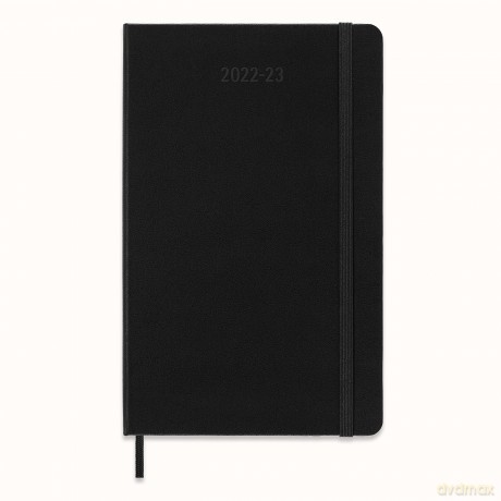 Moleskine - Weekly Horizontal Planner/Diary, Pocket Planner 18-Months 2022/2023, Weekly Planner with Hard Cover and Elastic Closure, Size Large 13 x 21 cm, Colour Black - Moleskine [KSIĄŻKA]