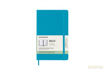 Moleskine - Weekly Planner 18 Months 2022-2023, Weekly Planner With Hard Cover And Elastic Closure, Size Large,13 x 21 cm, Color Blue - Moleskine [KSIĄŻKA]