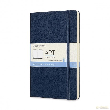 Moleskine 13 x 21 cm Large Art Collection Sketchbook Drawing Pad Notebook Album with Hard Cover and Elastic Closure, Paper Suitable for Pens, Pencils and Crayons, Black, 88 Pages,Blue - Moleskine [KSIĄŻKA]