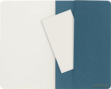 Moleskine Cahier Journal, Set 3 Notebooks with Plain Pages, Cardboard Cover with Visible Cotton Stiching, Colour Brisk Blue, Large 13 x 21 cm, 80 Pages [KSIĄŻKA]