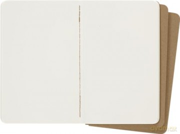 Moleskine Cahier Journal, Set 3 Notebooks with Plain Pages, Cardboard Cover with Visible Cotton Stiching, Colour Kraft Brown, Pocket 9 x 14 cm, 64 Pages - Moleskine [KSIĄŻKA]