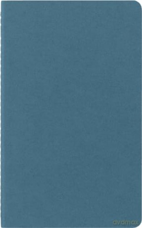 Moleskine Cahier Journal, Set 3 Notebooks with Ruled Pages, Cardboard Cover with Visible Cotton Stiching, Colour Brisk Blue, Large 13 x 21 cm, 80 Pages [KSIĄŻKA]
