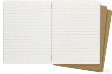 Moleskine Cahier Journal, Set 3 Notebooks with Ruled Pages, Cardboard Cover with Visible Cotton Stiching, Colour Kraft Brown, Extra Large 19 x 25 cm, 120 Pages - Moleskine [KSIĄŻKA]