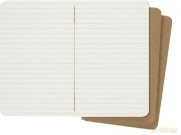 Moleskine Cahier Journal, Set 3 Notebooks with Ruled Pages, Cardboard Cover with Visible Cotton Stiching, Colour Kraft Brown, Pocket 9 x 14 cm, 64 Pages - Moleskine [KSIĄŻKA]