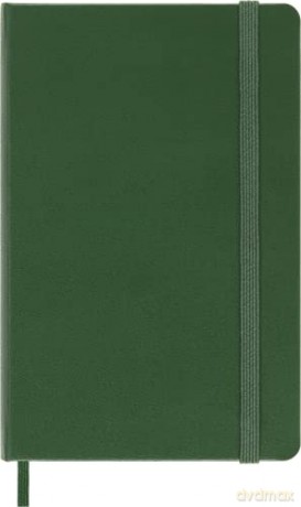 Moleskine Classic Plain Paper Notebook, Hard Cover and Elastic Closure Journal, Color Myrtle Green, Size Pocket 9 x 14 cm, 192 Pages [KSIĄŻKA]