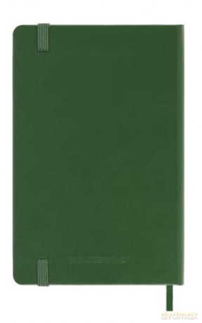 Moleskine Classic Plain Paper Notebook, Hard Cover and Elastic Closure Journal, Color Myrtle Green, Size Pocket 9 x 14 cm, 192 Pages [KSIĄŻKA]