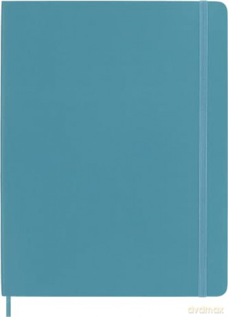 Moleskine Classic Ruled Paper Notebook - Soft Cover and Elastic Closure Journal - Color Reef Blue - X- Large 19 x 25 A4 - 192 Pages - Moleskine [KSIĄŻKA]
