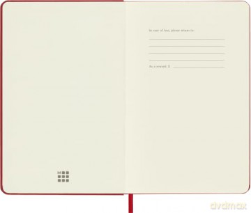 Moleskine Classic Ruled Paper Notebook, Hard Cover and Elastic Closure Journal, Color Scarlet Red, Size Medium 11.5 x 18 cm, 208 Pages - Moleskine [KSIĄŻKA]