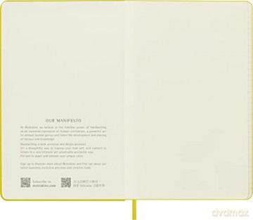 Moleskine Classic Ruled Plain Paper Notebook, Silk Hard Cover and Elastic Closure, Large Size, Colour Hay Yellow - Moleskine [KSIĄŻKA]