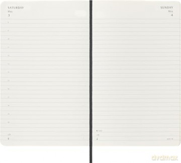 Moleskine Daily Planner 2024-2025, 18-Month Planner 2025, Daily Agenda with Soft Cover and Elastic Closure, Large Size 13 x 21 cm, Color Black [KSIĄŻKA]
