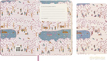 Moleskine Limited Edition Notebook, Sakura Notebook, Lined Layout and Fabric Hard Cover, 9 x 14 cm Pocket Size, Couples Theme and Dark Pink Colour - Moleskine [KSIĄŻKA]