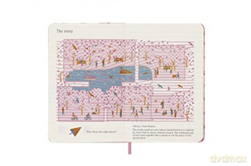 Moleskine Limited Edition Notebook, Sakura Notebook, Lined Layout and Fabric Hard Cover, 9 x 14 cm Pocket Size, Couples Theme and Dark Pink Colour - Moleskine [KSIĄŻKA]