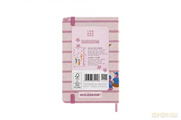 Moleskine Limited Edition Notebook, Sakura Notebook, Lined Layout and Fabric Hard Cover, 9 x 14 cm Pocket Size, Couples Theme and Dark Pink Colour - Moleskine [KSIĄŻKA]