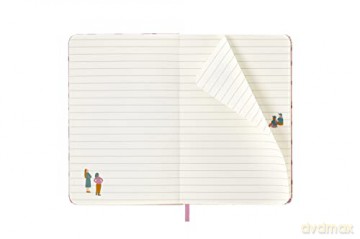 Moleskine Limited Edition Notebook, Sakura Notebook, Lined Layout and Fabric Hard Cover, 9 x 14 cm Pocket Size, Couples Theme and Dark Pink Colour - Moleskine [KSIĄŻKA]