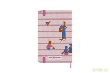 Moleskine Limited Edition Notebook, Sakura Notebook, Lined Layout and Fabric Hard Cover, 9 x 14 cm Pocket Size, Couples Theme and Dark Pink Colour - Moleskine [KSIĄŻKA]
