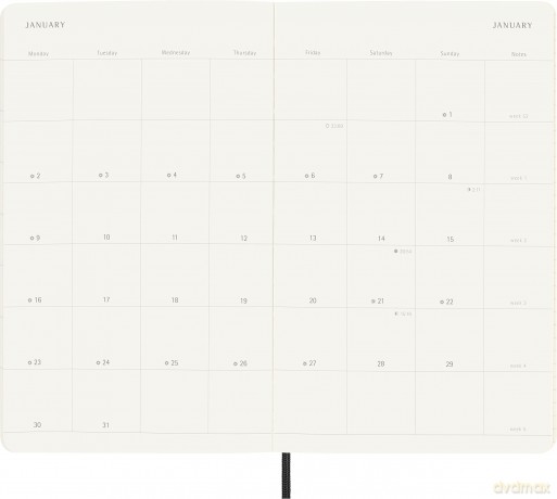 Moleskine Monthly Planner 2023, 18-Month Diary, Monthly Notebook with Soft Cover, Large Size 13 x 21 cm, Colour Black - Moleskine [KSIĄŻKA]
