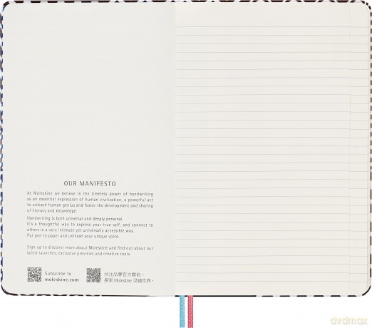 Moleskine Notebook - Large, Ruled, Black and White, Hard Canvas Cover [KSIĄŻKA]