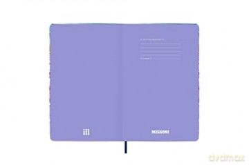 Moleskine Notebook Missoni Turquoise Chevron Limited Edition, Canvas Hard Cover and Elastic Closure Journal, Large Size 13 x 21 cm - Moleskine [KSIĄŻKA]