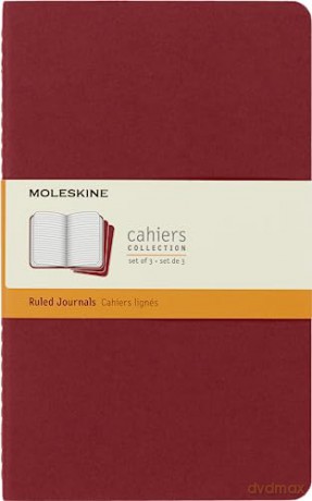 Moleskine Ruled Cahier L - Red Cover (3 SET) - Moleskine [KSIĄŻKA]
