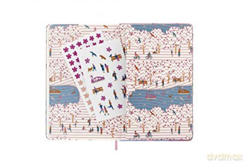 Moleskine Sakura Collector's Box, Set with Limited Edition Notebook, Sakura Notebook, Fabric Hard Cover, Dimensions Large 13 x 21 cm, Dark Pink Colour - Moleskine [KSIĄŻKA]