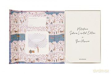 Moleskine Sakura Collector's Box, Set with Limited Edition Notebook, Sakura Notebook, Fabric Hard Cover, Dimensions Large 13 x 21 cm, Dark Pink Colour - Moleskine [KSIĄŻKA]