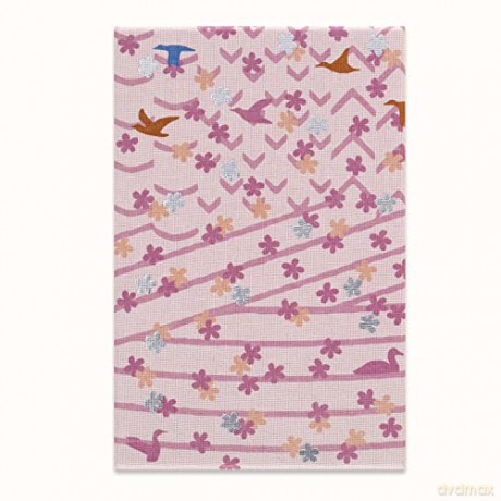 Moleskine Sakura Notebook Set, Set with Two Limited Edition Notebooks, Sakura Notebook, Lined Layout and Blank Pages, Fabric Hard Cover, Dimensions Large 13 x 21, Dark Pink Colour - Moleskine [KSIĄŻKA]