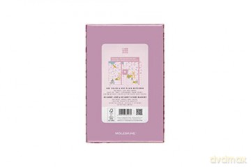 Moleskine Sakura Notebook Set, Set with Two Limited Edition Notebooks, Sakura Notebook, Lined Layout and Blank Pages, Fabric Hard Cover, Dimensions Large 13 x 21, Dark Pink Colour - Moleskine [KSIĄŻKA]