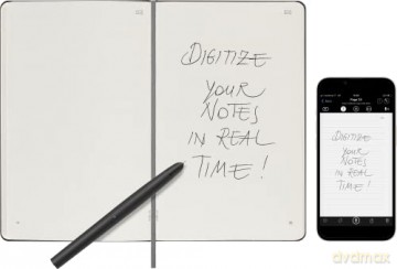 Moleskine Smart Notebook, Smart Writing System, Smart Notebook with Hard Cover, Blank Pages and Elastic Closure, Large Format 13 x 21, Colour Black - Moleskine [KSIĄŻKA]