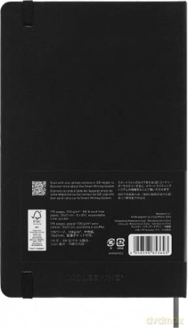 Moleskine Smart Notebook, Smart Writing System, Smart Notebook with Hard Cover, Blank Pages and Elastic Closure, Large Format 13 x 21, Colour Black - Moleskine [KSIĄŻKA]