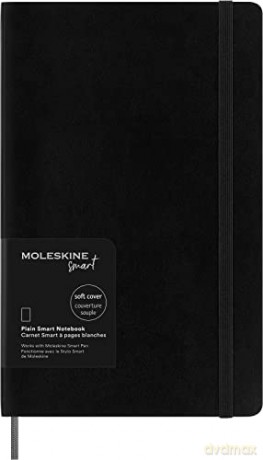 Moleskine Smart Notebook, Smart Writing System, Smart Notebook with Soft Cover, Blank Pages and Elastic Closure, Large Format 13 x 21, Colour Black - Moleskine [KSIĄŻKA]