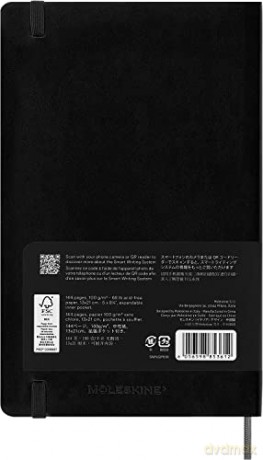 Moleskine Smart Notebook, Smart Writing System, Smart Notebook with Soft Cover, Blank Pages and Elastic Closure, Large Format 13 x 21, Colour Black - Moleskine [KSIĄŻKA]