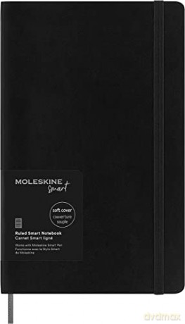 Moleskine Smart Notebook, Smart Writing System, Smart Notebook with Soft Cover, Ruled Pages and Elastic Closure, Large Format 13 x 21, Colour Black - Moleskine [KSIĄŻKA]