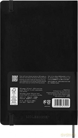 Moleskine Smart Notebook, Smart Writing System, Smart Notebook with Soft Cover, Ruled Pages and Elastic Closure, Large Format 13 x 21, Colour Black - Moleskine [KSIĄŻKA]